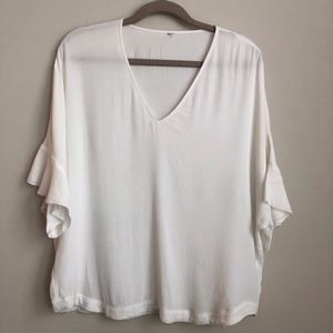 dolman sleeve white blouse